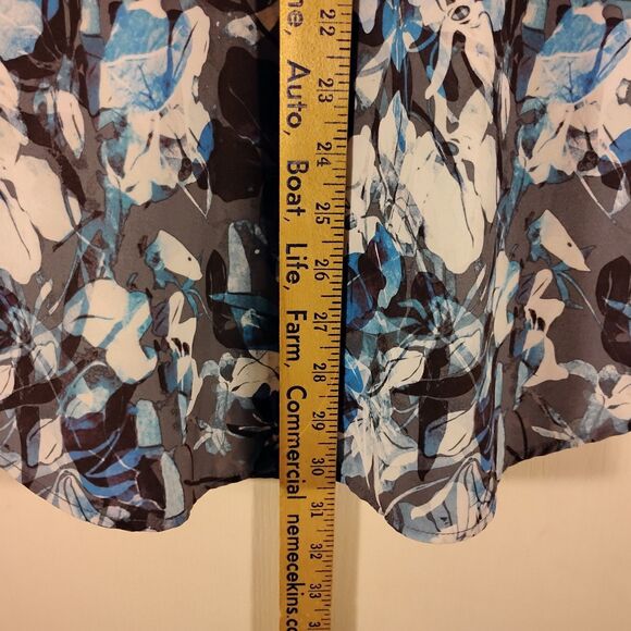 7 Diamonds shirt mens M Medium blue all over print floral performance 4 way - Picture 4 of 7